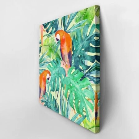 Πίνακας σε καμβά PARROTS WATERCOLOR - Πουλια Sticky 3