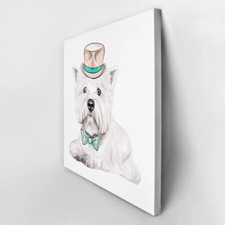 Πίνακας σε καμβά WEST HIGHLAND WHITE TERRIER HIPSTER - Σκυλοι Sticky 2
