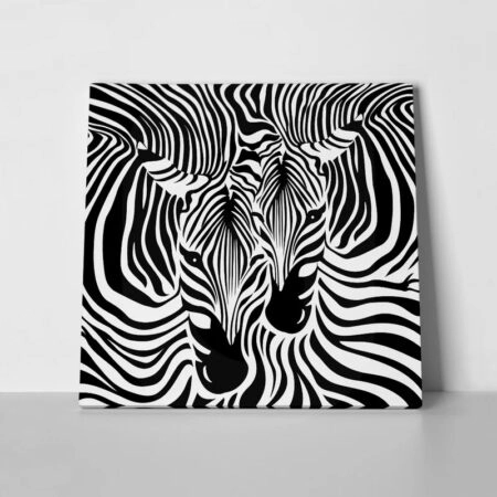 Πίνακας σε καμβά ZEBRA COUPLE BACKGROUND