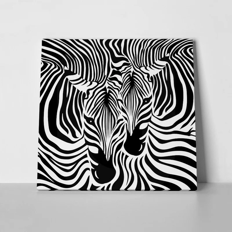 Πίνακας σε καμβά ZEBRA COUPLE BACKGROUND