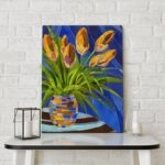 Πινακας σε καμβά ABSTRACT DECORATIVE YELLOW FLOWERS