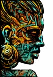 Πινακας σε καμβά AFRICAN WOMAN PROFILE 2