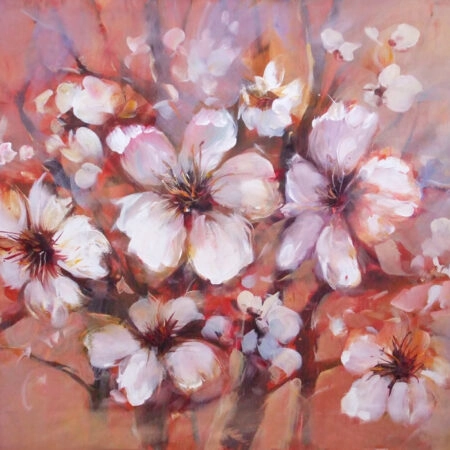 Πινακας σε καμβά ALMONDS BLOSSOM HANDMADE PAINTING BOUQUET - Ανθη Δεντρων Sticky 4