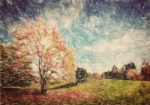 Πινακας σε καμβά AUTUMN PARK VINTAGE ART