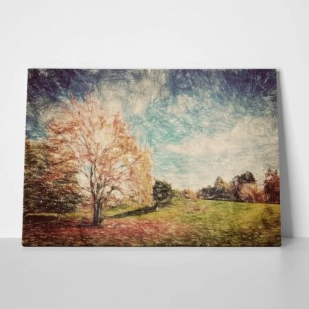 Πινακας σε καμβά AUTUMN PARK VINTAGE ART - Υπαιθρος Sticky 1