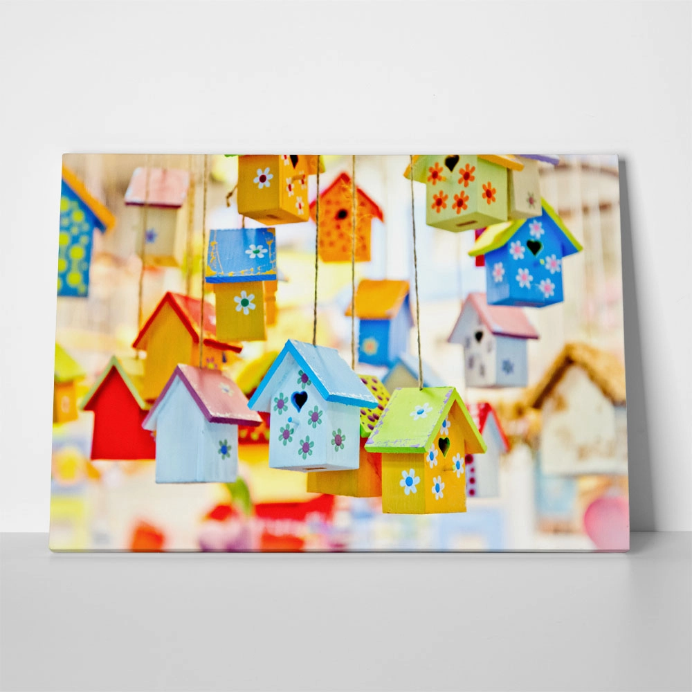 Πινακας σε καμβά BIRD HOUSES