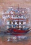 Πινακας σε καμβά BOATS ON ISLAND HARBOUR