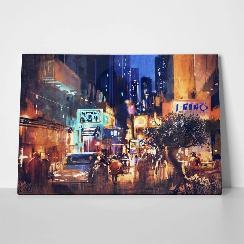 Πινακας σε καμβά COLORFUL PAINTING NIGHT