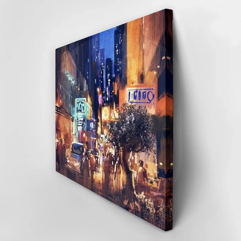 Πινακας σε καμβά COLORFUL PAINTING NIGHT
