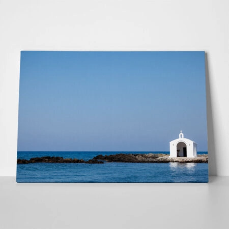 Πινακας σε καμβά GREEK CHURCH - Θαλασσα