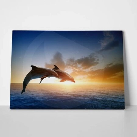 Πινακας σε καμβά JUMPING DOLPHINS - Ψαρια - Ζωα της θαλασσας