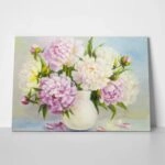 Πινακας σε καμβά LIGHT PEONIES IN VASE