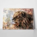 Πινακας σε καμβά LION CRACKED ART