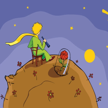 Πινακας σε καμβά LITTLE PRINCE LOOKING STARS - Παιδικοι και set Sticky 4