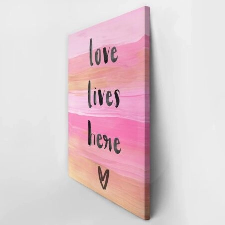 Πινακας σε καμβά LOVE LIVES HERE - Αγαπη - Ερωτας Sticky 3
