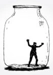 Πινακας σε καμβά MAN IN JAR