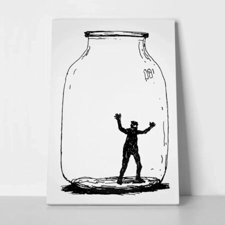 Πινακας σε καμβά MAN IN JAR - Πορτραιτα και Φιγουρες Sticky 1