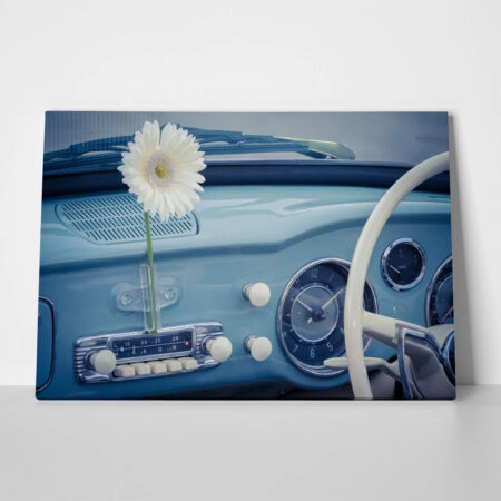 Πινακας σε καμβά RETRO BLUE CAR - Vintage