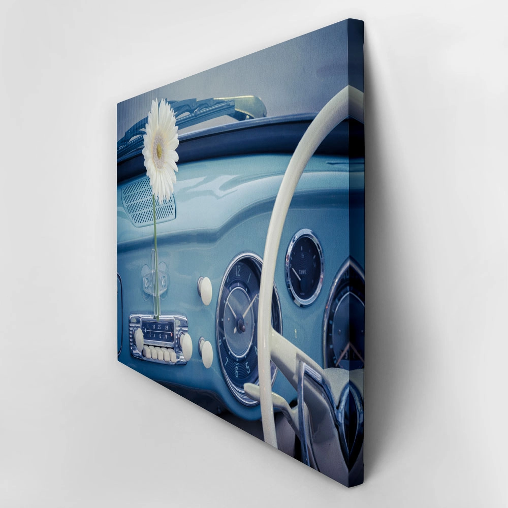 Πινακας σε καμβά RETRO BLUE CAR