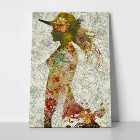 Πινακας σε καμβά WOMAN FLOWER HAT - Αφηρημενα και Abstract