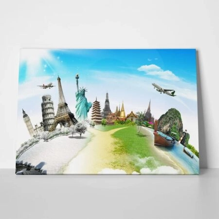 Πινακας σε καμβά WORLD LANDMARKS 3 - Αξιοθεατα και Ιστορια