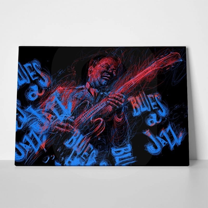 Πινακας σε καμβά BLUES JAZZ MUSICIAN GUITAR