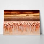 Πινακας σε καμβά FLAMINGOS IN THE SUNSET