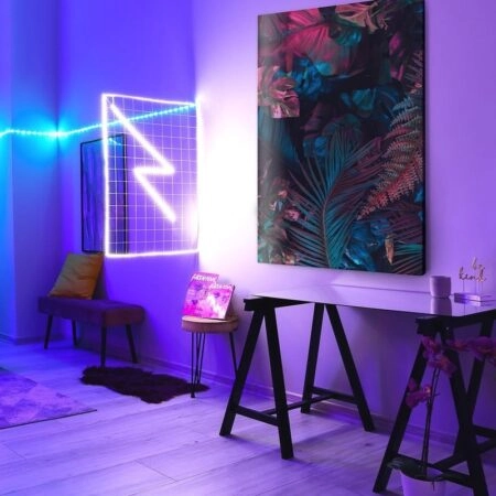 Πινακας σε καμβά FLUROSCENT PALM LEAVES - Botanical - Φυτα