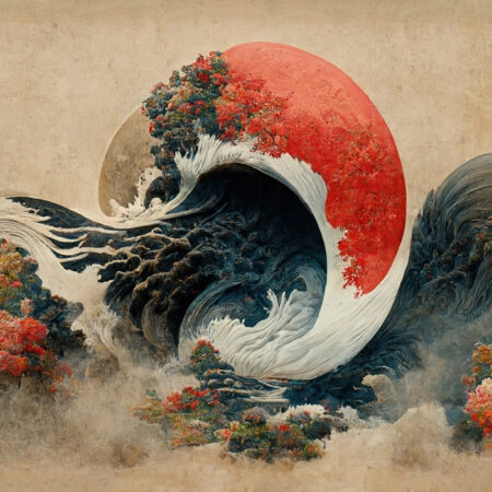 Πινακας σε καμβά JAPANESSE STYLE WAVE - Αφηρημενα και Abstract Sticky 5