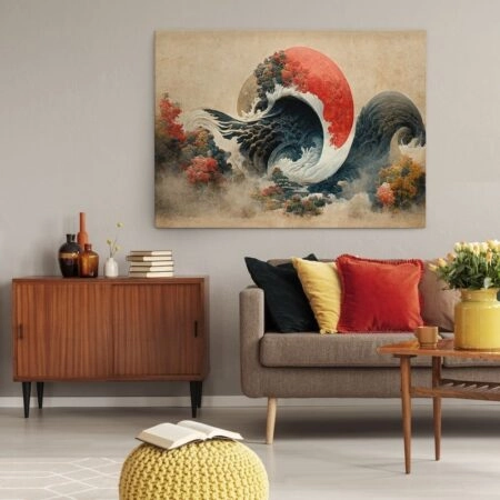 Πινακας σε καμβά JAPANESSE STYLE WAVE - Αφηρημενα και Abstract