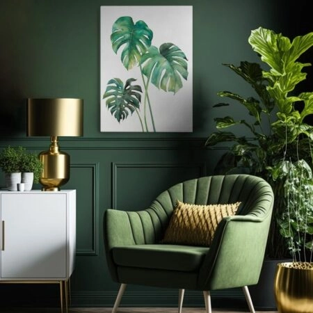 Πινακας σε καμβά MONSTERA LEAVES - Botanical - Φυτα