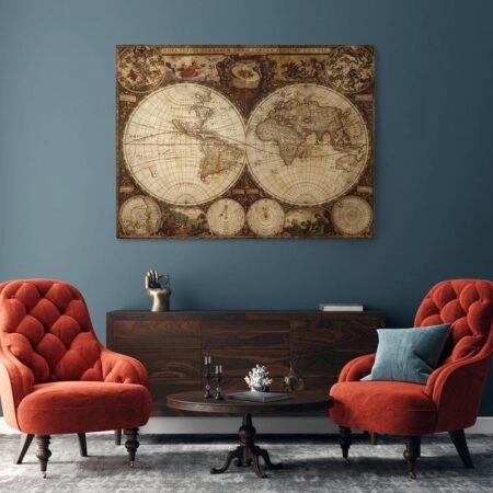 Πινακας σε καμβά OLD WORLD ATLAS - Χαρτες