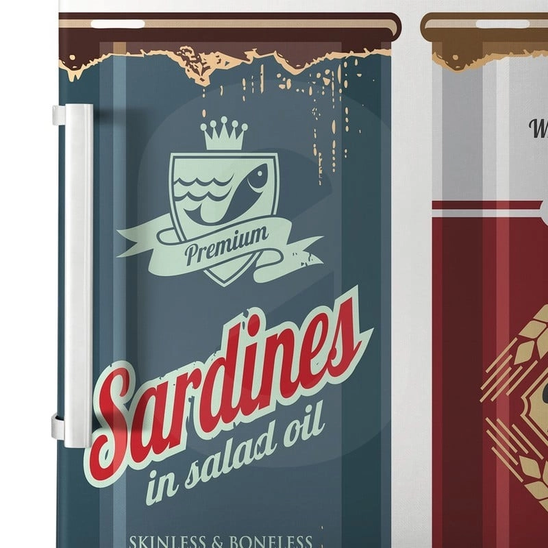 Αυτοκόλλητο ψυγείου RETRO FOOD CANS