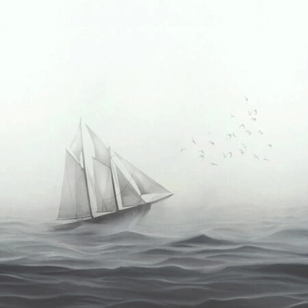 Πινακας σε καμβά SAILING SHIP IN THE FOG - Βαρκες και Καραβια Sticky 5