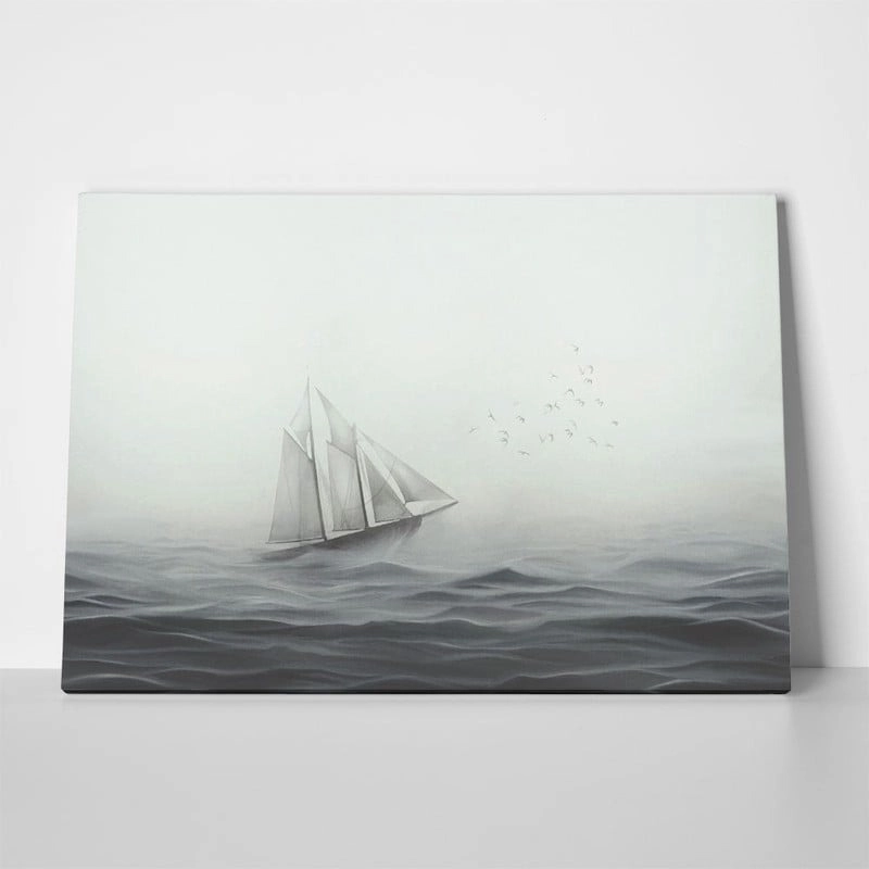 Πινακας σε καμβά SAILING SHIP IN THE FOG