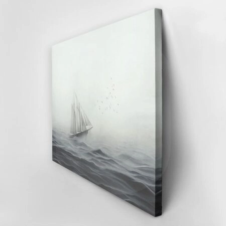 Πινακας σε καμβά SAILING SHIP IN THE FOG - Βαρκες και Καραβια Sticky 3