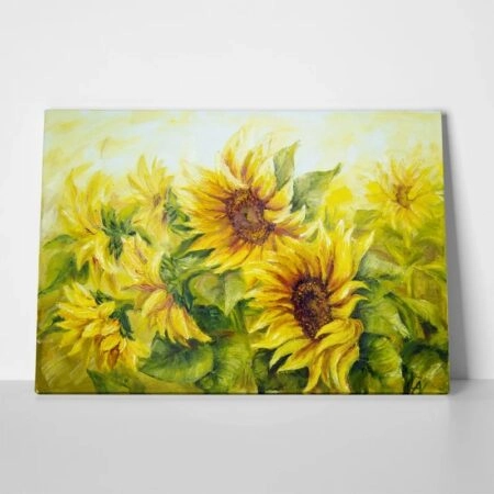 Πινακας σε καμβά SUNNY SUNFLOWERS OIL PAINTING - Ηλιανθοι