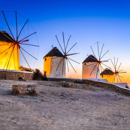 Πινακας σε καμβά WINDMILLS OF MYKONOS 4 - Νησια Sticky 4