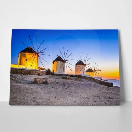 Πινακας σε καμβά WINDMILLS OF MYKONOS 4 - Νησια