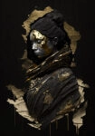 Πινακας σε καμβά WOMAN WITH GOLD PAINT