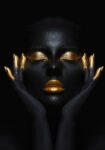 Πινακας σε καμβά WOMAN WITH GOLD PAINT 2