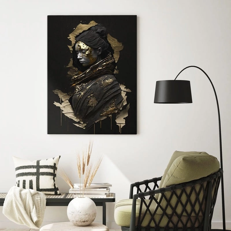 Πινακας σε καμβά WOMAN WITH GOLD PAINT