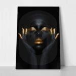 Πινακας σε καμβά WOMAN WITH GOLD PAINT 2