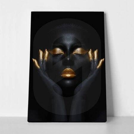 Πινακας σε καμβά WOMAN WITH GOLD PAINT 2 - Πορτραιτα και Φιγουρες Sticky 1
