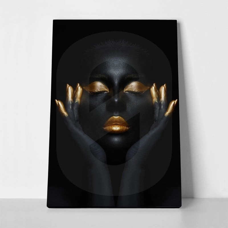 Πινακας σε καμβά WOMAN WITH GOLD PAINT 2
