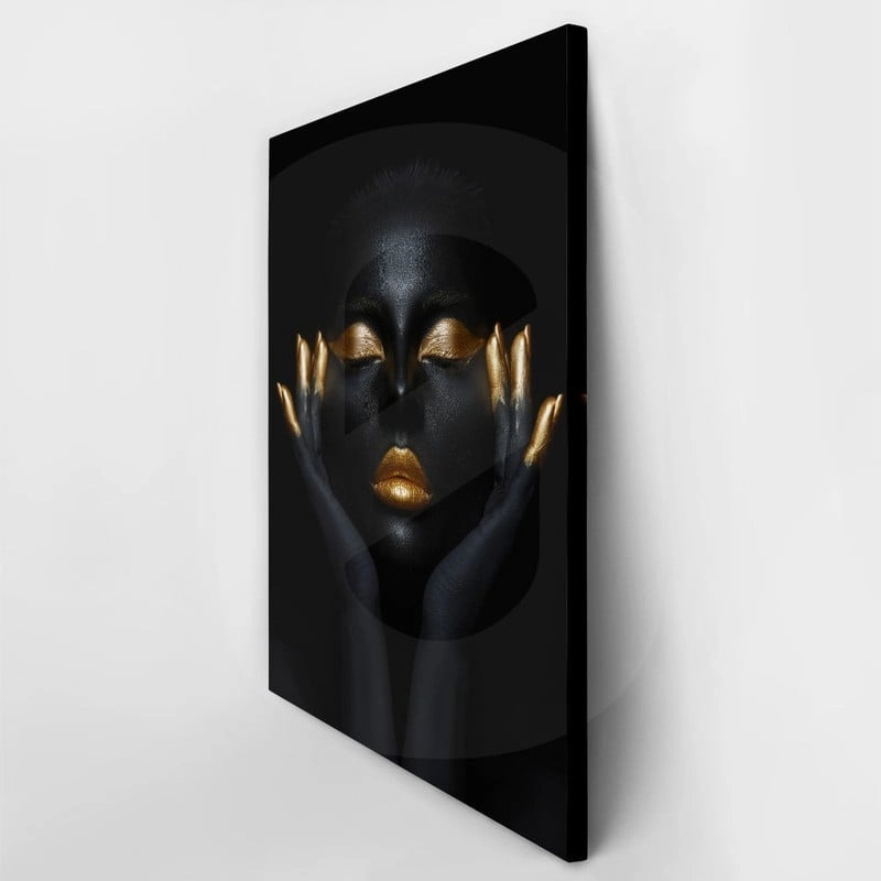 Πινακας σε καμβά WOMAN WITH GOLD PAINT 2