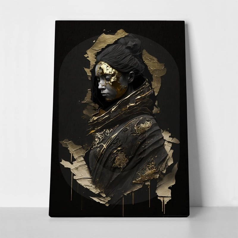 Πινακας σε καμβά WOMAN WITH GOLD PAINT