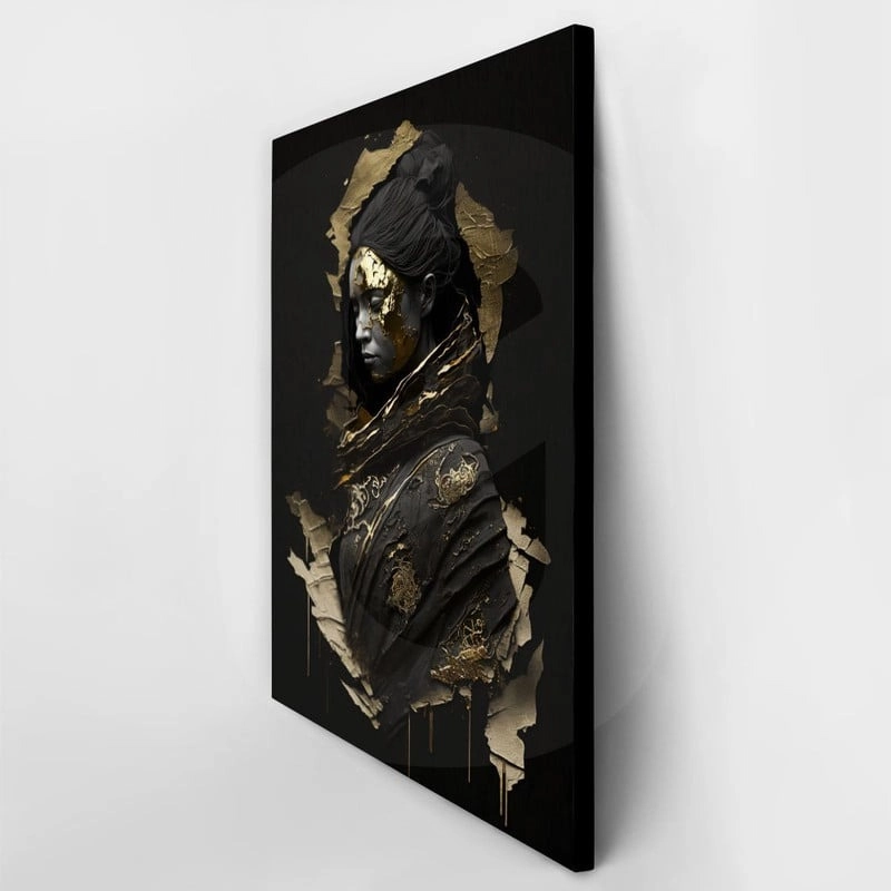 Πινακας σε καμβά WOMAN WITH GOLD PAINT