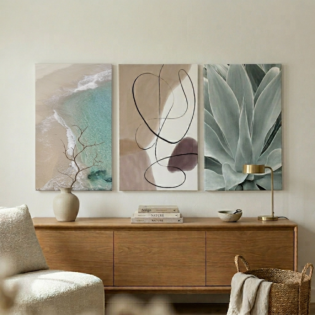 Σετ Τριπτυχος Πινακας σε καμβά TRANQUIL LINES