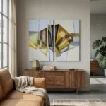 Σετ Δίπτυχος Πινακας σε καμβά ABSTRACT PAINTING